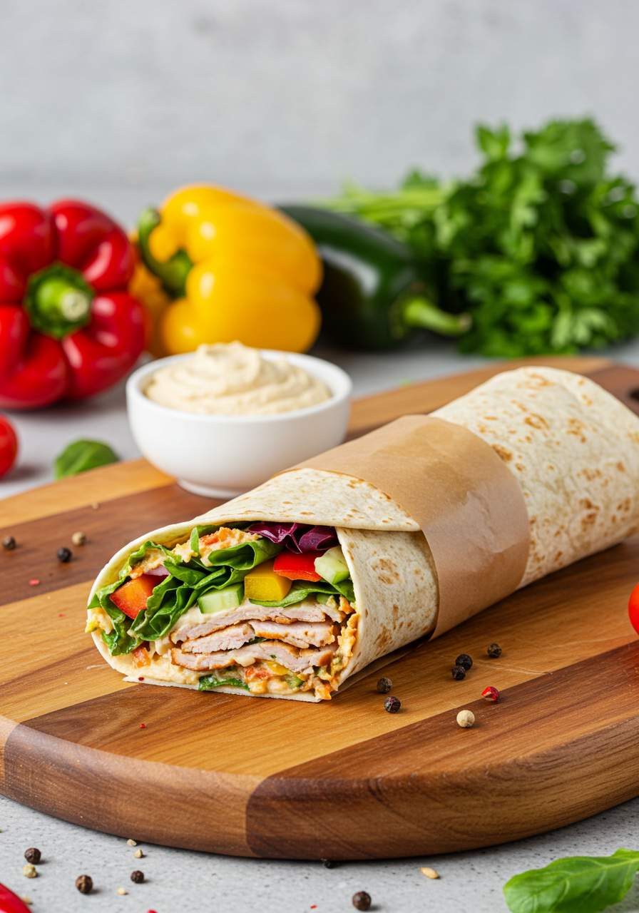 Quick & Nutritious: Turkey & Hummus Whole Grain Wrap